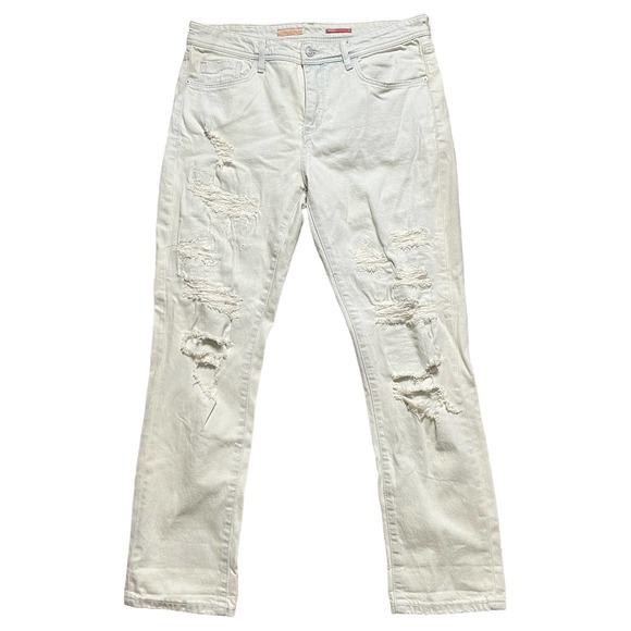 Anthropologie Pilcro Slim Boyfriend Distressed Light Wash Jeans 30 Women’s Blue - Picture 2 of 7